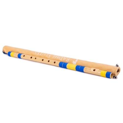 Image of Radhe Flutes PVC Fiber Bass G With Velvet Cover (Beige Flute With Blue & Yellow Threads)