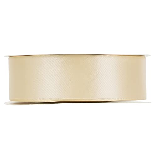 Huihuang Champagne Ribbon Satin Double Face 1.5 Inch Wide Satin Ribbon 50 Yards Silk Satin Ribbon For Gift Wrapping Hair Bows Making Floral Bouquet Wedding Invitation Decor Party Favor Craft Supplies #TOP4