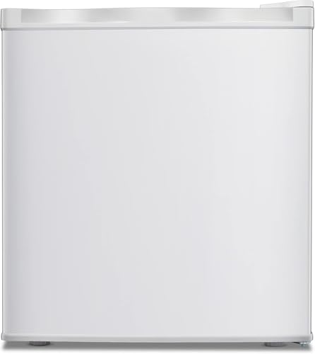 Kismile Mini Freezer,1.1 Cu.ft Upright Freezer with Reversible Single Door,Removable Shelves,Small Freezer with Adjustable Thermostat for Home/Kitchen/Office (White)