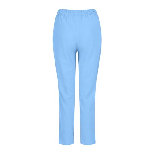 Lastesso Capri Pants for Women Classiac Solid Summer Trousers Lightweight Pockets High Rise Vacation Hawaii Lounge Outfits2