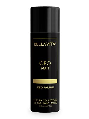 Bella Vita Luxury CEO MAN - Desodorante corporal sin gas  Desodorante corporal para uso de oficina para hombres con notas de larga duración de