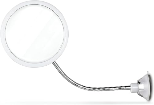 MIRRORVANA Espejo Flexible para Ducha - Espejo de Afeitado Antivaho con Ventosav y Giro de 360° - Espejo Redondo de Baño Irrompible - 17 cm