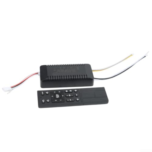 Ventilador de techo con mando motor DC negro y driver LED de 24V 7