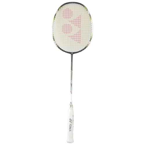 Yonex Isometric Alpha Badminton Racquet, Pre Strung 3U4 (Pearl White)