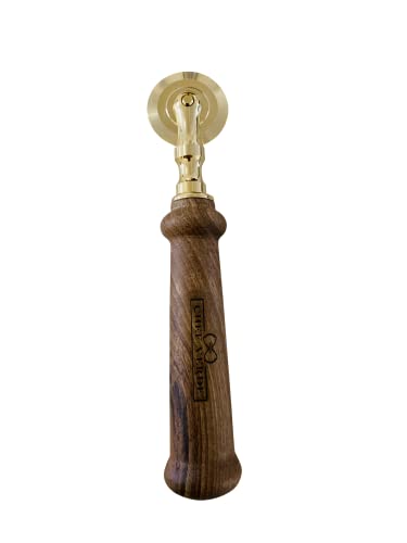 Chef Verde Pasta And Pastry Cutter - Made In Italy (Smooth 24K Gold With Walnut Handle) #TOP6