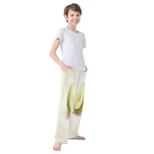 Boys' Pants Avocado Green Fruit Long Bottoms Jogger Pants Elastic Waist Trousers with Pockets S-XL4