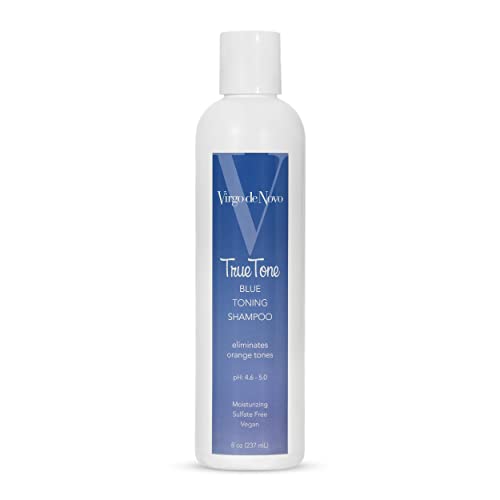 Virgo De Novo True Tone Blue Toning Shampoo Neutralizes & Removes Brassy Orange Tones In Lightened Brunettes While Moisturizing & Delivering Softness & Shine. Vegan & Sulfate Free., 8.0 Ounces #TOP25
