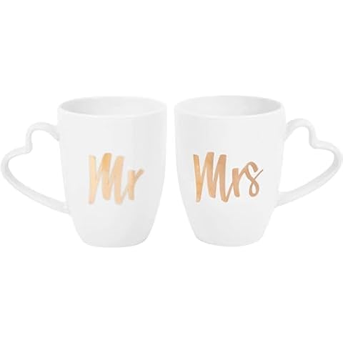 Elegant Mr and Mrs Bone China Mug Set Cover