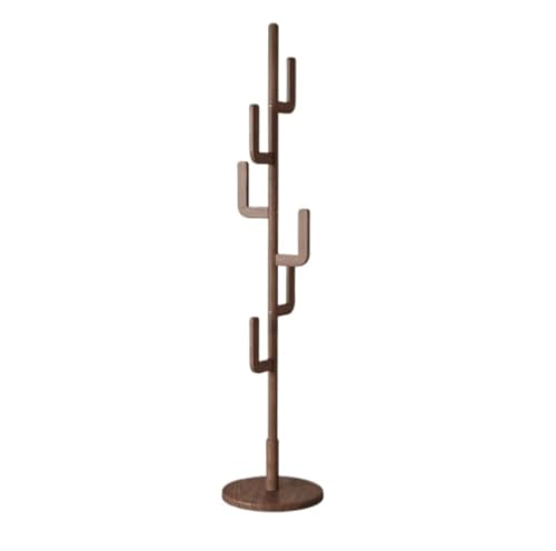Perchero de pie con forma de cactus, altura ajustable, perchero de madera con ganchos, color A, tamaño: 180 cm