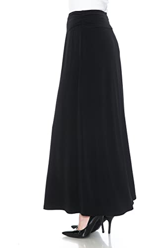 LEEBE Women and Plus Size Rushed Waist A-Line Casual Maxi Skirt (Small-5X)2
