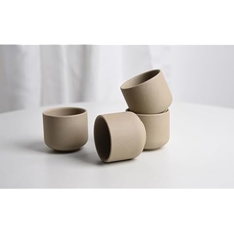 SYJAN HOME Set of 4 Ceramic Teacups Cover