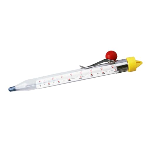 COLLBATH Termometro per Sciroppo di Zucchero in Vetro con Clip Termometro da Cucina per Dolciumi e Alimenti Liquidi Strumento Sicuro per Preparazioni di Caramelle e Bevande