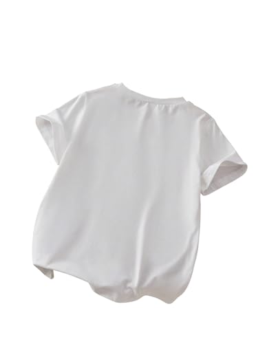 Girl's 3D Flower T-Shirt Crew Neck Shirt Short Sleeve Cute Tee Tops2