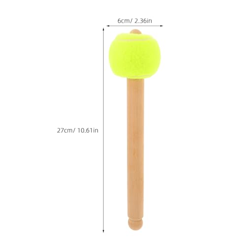 Baquetas UPKOCH para tambor con mango de madera y cabeza de pelota de tenis, diseño beige, 10.63 pulgadas miniatura 2
