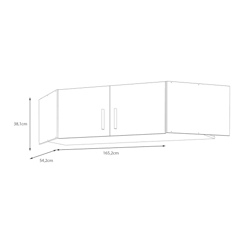 Forte ECONOBOX Schrankaufsatz 165, 2-türiger Drehtürenschrankaufsatz für Eckschrank, Holzwerkstoff, Mauvella Eiche Dekor, 165,2 cm breit, 38,1 cm hoch, 54,2 cm tief