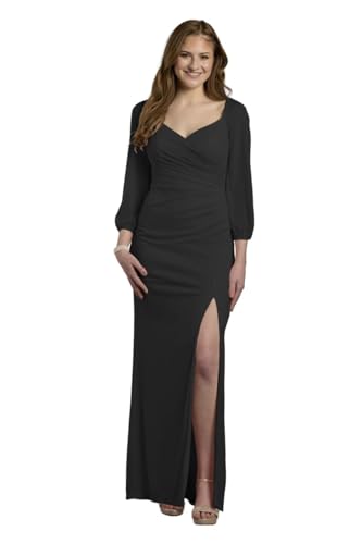 David's Bridal Mesh Billow Sleeve Sheath Dress