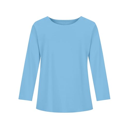 Girls Long Sleeve Crewneck T-Shirt Soft Basic Solid Color Top Comfortable Casual Tee for Kids2
