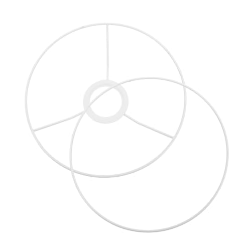 TOBBOMEY Estructura Metálica Para Pantalla De Lámpara Vintage, Marco Circular De Hierro Resistente Casquillo E27, Accesorio Para Lámparas Diy De 25 Cm, Uso Interior, Paquete De