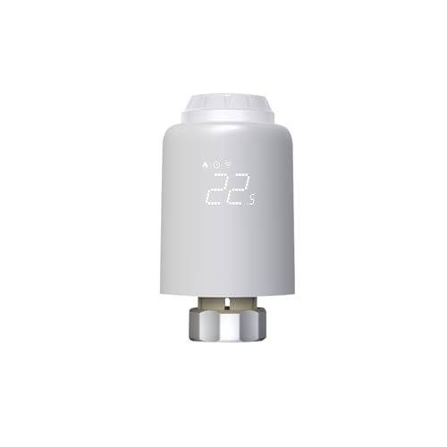 Qiumi Zigbee Thermostat Radiator Valve, eTRV, Remote Control via Smart Life App, Voice Control, for Hot Water Radiator Systems