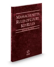 Paperback Massachusetts Rules of Court Key Rules - State Vol 1A 2016 Ed Book