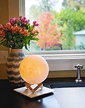 Image of DesiDiya 3D 16 Colors Moon Night Lamp Rechargeable with Stand night lamp for Bedroom Lights for Adults and Kids Home Room Beautiful Indoor Lighting 15cm with Battery Powered and Remote Control -15 Cm