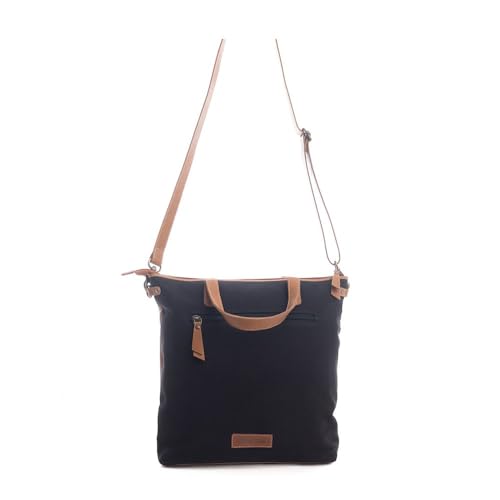 Myra Bag Shoulder Bag for Women - Western Upcycled Leather and Canvas Handbag Caramel & Teal3