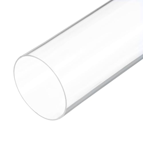 12" Clear Plastic Rigid Pipe 81mm x 85mm(3.2" x 3.4") Acrylic Tube Round Polycarbonate Tubing, [for Plumbing, Hydraulics, Pneumatics, Aquarium, DIY]