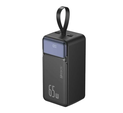 Carregador Portátil Power Bank Premium Turbo de 65w com 50.000mAh para Macbook, Notebook, Celular, Tablet Carregador Universal Potente Com Led Digital de Bateria Hrebos Premium PB-960 50000 mAh