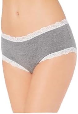 Jenni Womens Lace Trim Hipster Underwear, Heather Grey, M, L
