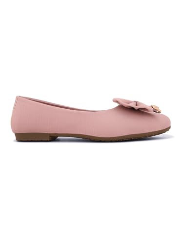 Image of XE Looks Flats with Gold-Tipped Bow - Elegant, Trendy, and Perfect for Any Occasion for Girls & Women