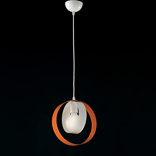 Lustre moderne blanc et orange bon-66, suspension 1 lumière design pour chambre épurée