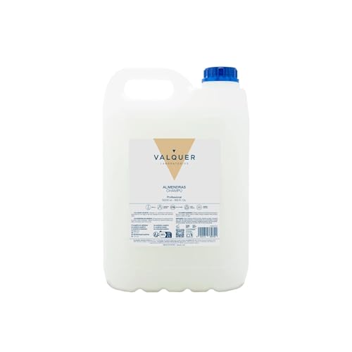 VALQUER Champú de Almendras | Fortalece y Protege el Cabello | Limpieza Profunda y Suavidad para Todo Tipo de Pelo | Fórmula Vegana Sin Siliconas | Formato Profesional Garrafa 5L