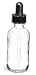 2 oz Clear Glass Round Bottles w/Black Bulb Glass Droppers