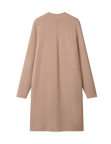 MEROKEETY Women's Open Front Coatigan Sweater Long Sleeve Casual Knit Lapel Cardigan Coat with Pockets2
