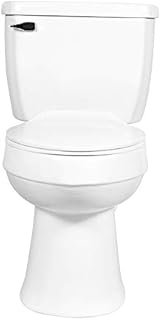 White 2-piece Elongated Toilet with Standard 12-in Rough-in , ELLAI Powerful Single Flush 1.28 GPF ADA Chair Height Toilet (Seat Included)