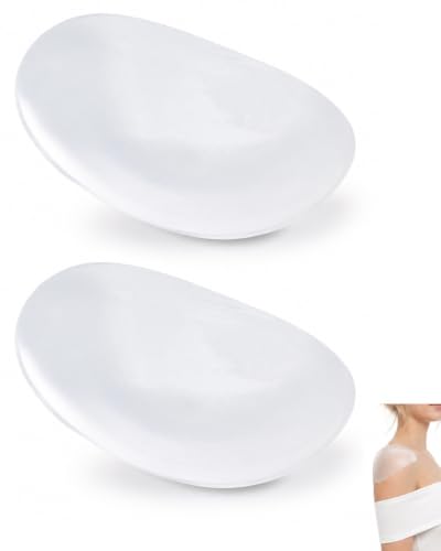 AEUXZA 1 Par Hombreras de Silicona Transparente Talla L (12x8x5cm) para Hombros Rectos | Almohadillas de Hombro Invisibles | En Caja de Regalo Premium para Mujer y Hombre