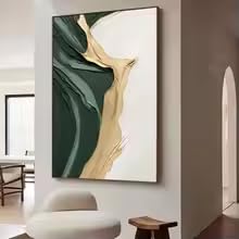 DIHANSM Goldgrünes minimalistisches abstraktes Kunstdruck-Leinwandbild, Poster, Druck, Heimdekoration (70x100cm/ungerahmt)