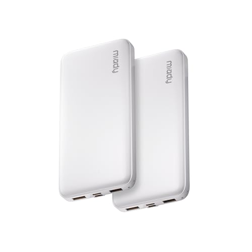Miady 2-Pack Portable Charger Slim 10000mAh Power Bank Travel Battery Pack