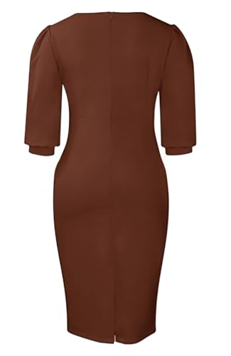 Image of ZVO Midi Dress for Women Pencil Dress Fashion Work Dress Elegant Church Dress High Waist Outfits