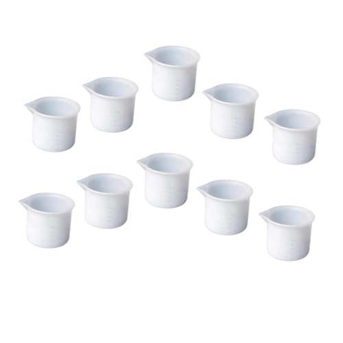 CONGARTENO Vasos Medidores De Silicona 50 Ml Escala, 12 Piezas, Material Flexible Resistente, Para Resina Epoxi y Bricolaje, Adecuado Para Manualidades y Proyectos Creativos