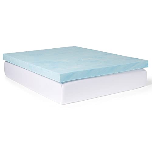 Slumber Solutions Gel 4-Inch Memory Foam And 1.5-Inch Fiber Mattress Topper Queen #TOP2