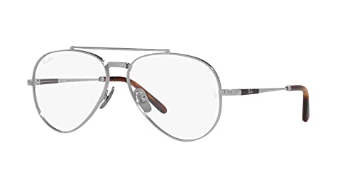Image of Ray-Ban unisex-adult Rx8225v Aviator Titanium Pilot Prescription Eyewear Frames