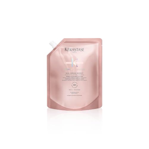 Kérastase Chroma Absolu Bain Chroma Respect, Schützendes Shampoo für coloriertes Haar, Haarpflege für feines bis mittleres gefärbtes Haar, Farberhaltend, Nachfüllpackung, 500 ml