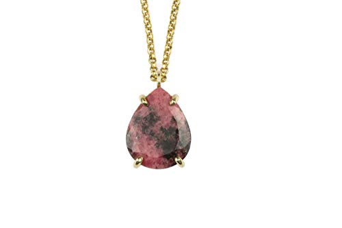 Collier rhodonite poire pour mariage et style décontracté chic