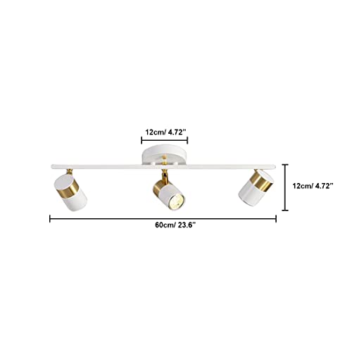 Kit d'éclairage sur rail réglable blanc moderne avec 3 spots orientables - 6