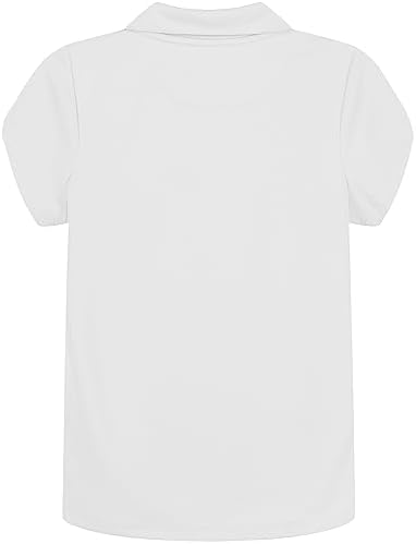 Nautica Girls School Uniform Short Sleeve Performance Polo Shirt, White, 8 10 US