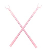 Veemoon 2pcs Adjustable Telescoping Clothes Reach Poles 1m Pink Retractable Clothes Drying Rods for Balcony and Wardrobe Use
