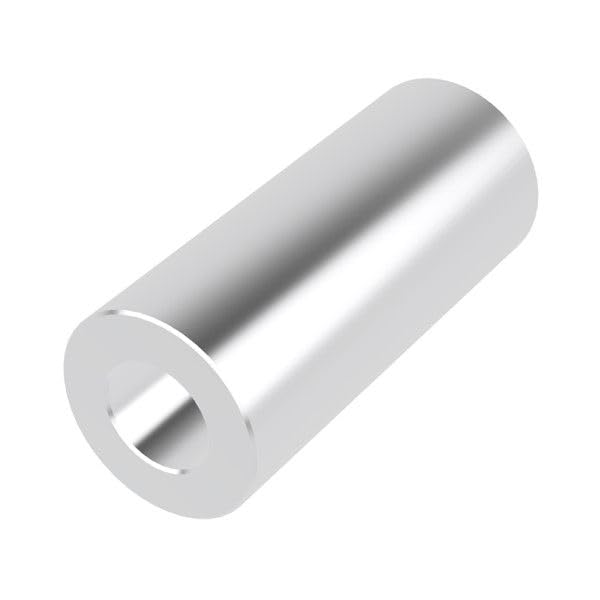 Aluminum Spacer 1/2" OD x 1/4" ID x 1-3/16" Long-Round Spacer Unthreaded Standoff Bushing Plain Finish, Fits Screws Bolts 1/4" or M6 by Metal Spacers Online (50 Pack)