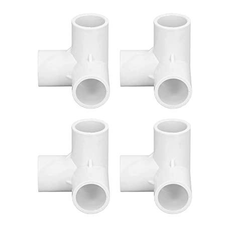 3 way pipe fittings, Easy To Connect Impact Resistant Stable UPVC Tee Connector 1/2 inch Inner Diameter for Furniture Installation for Tent Connection (Pack of 5)