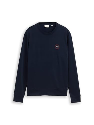 Sweat TOM TAILOR 1048591 pour homme en coton bleu marine taille M